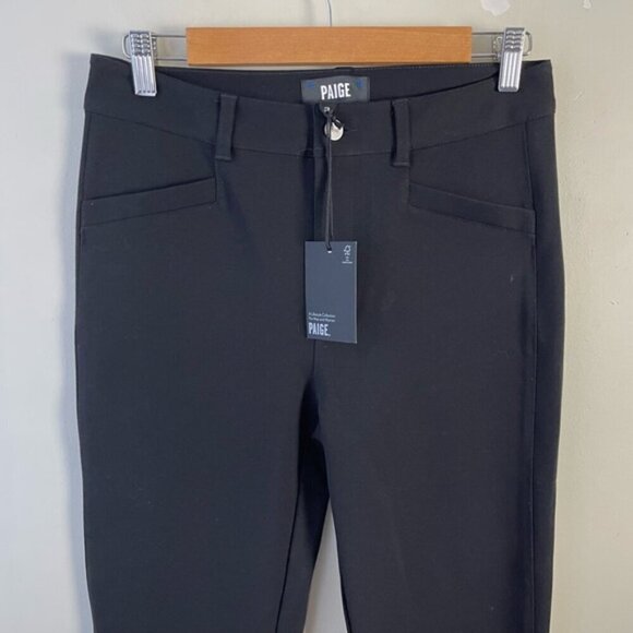 PAIGE Winona stretch-jersey slit cuff flared pants black NEW NWT size 29 - Picture 7 of 16